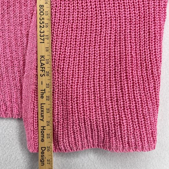 TALBOTS Sweater XL Tape Yarn Open Front Cardigan Cotton Blend Pink - Picture 12 of 13